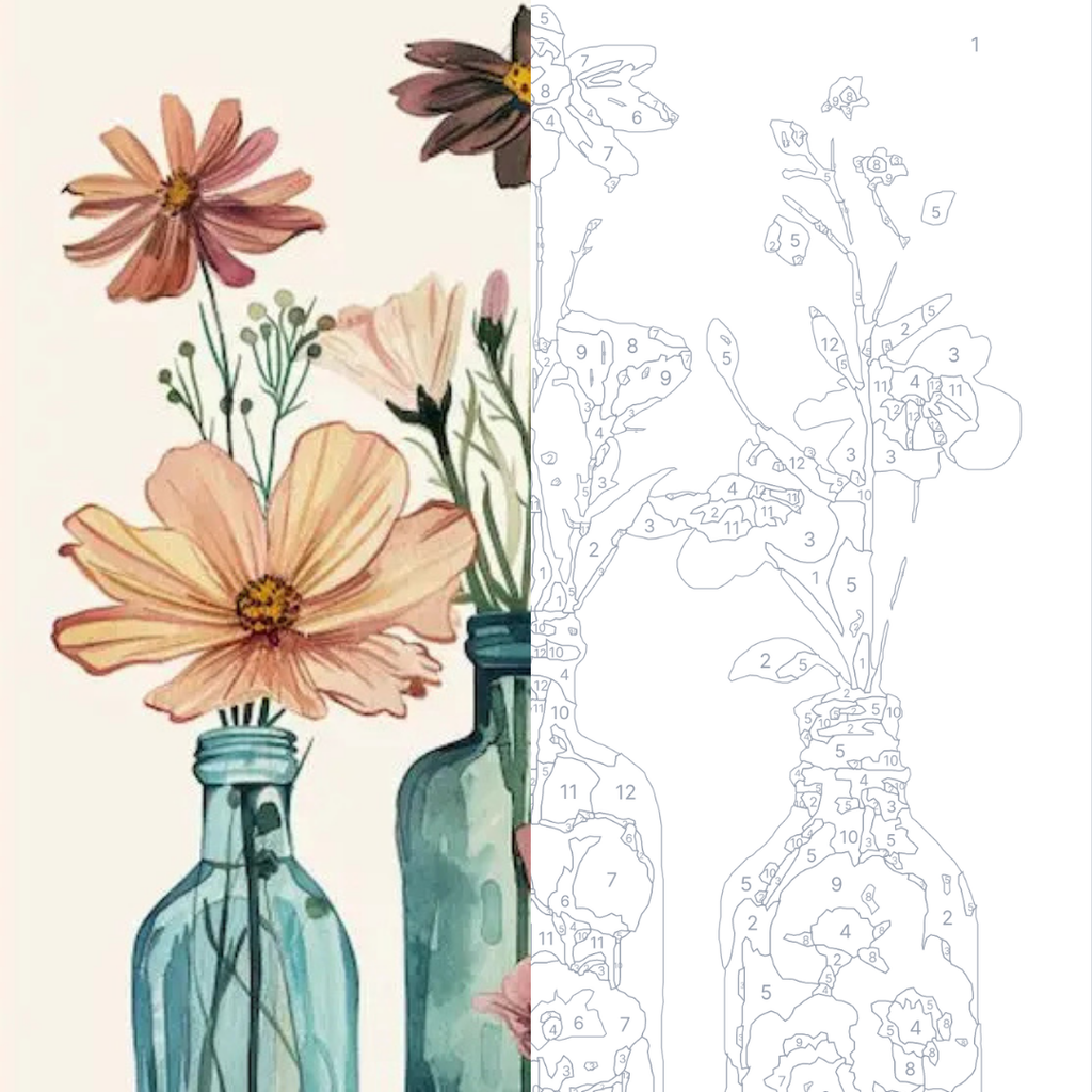 Fleurs Sauvages - Kit de peinture par numéros