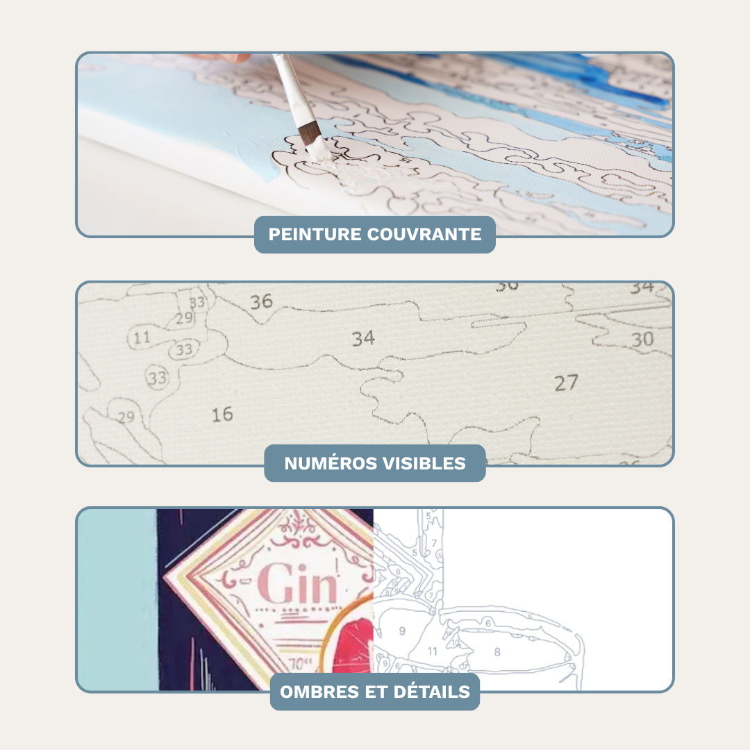 Pink Gin Tonic - Kit de peinture par numéros