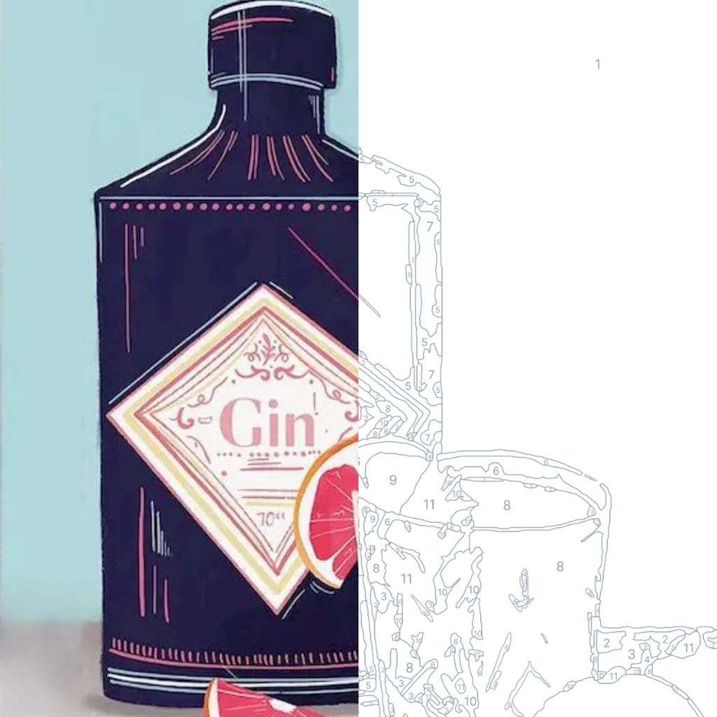 Pink Gin Tonic - Kit de peinture par numéros
