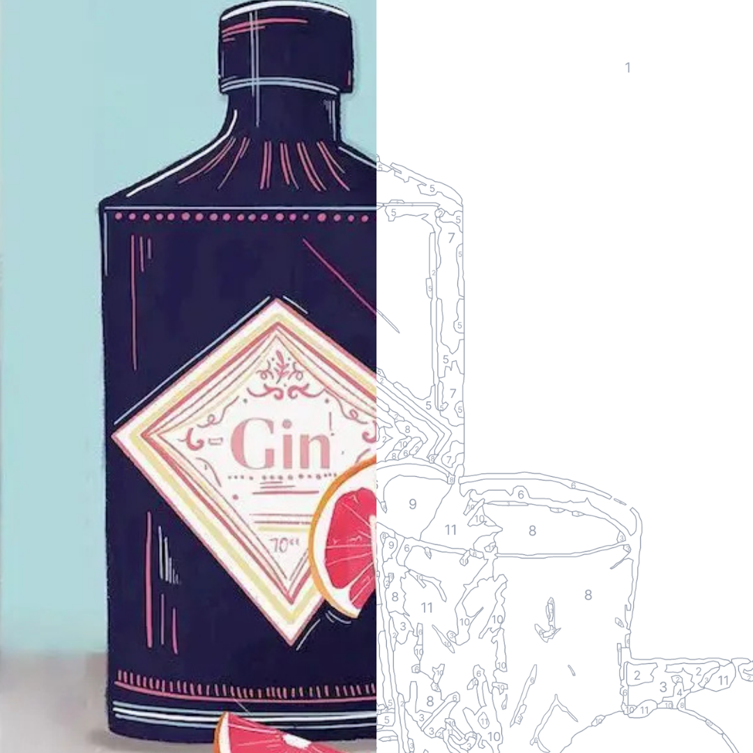 Pink Gin Tonic - Kit de peinture par numéros