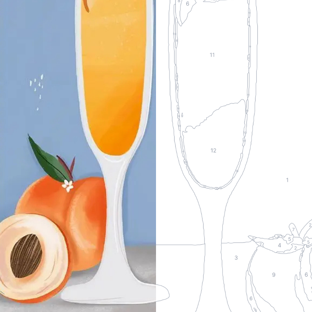 Peach Bellini - Kit de peinture par numéros